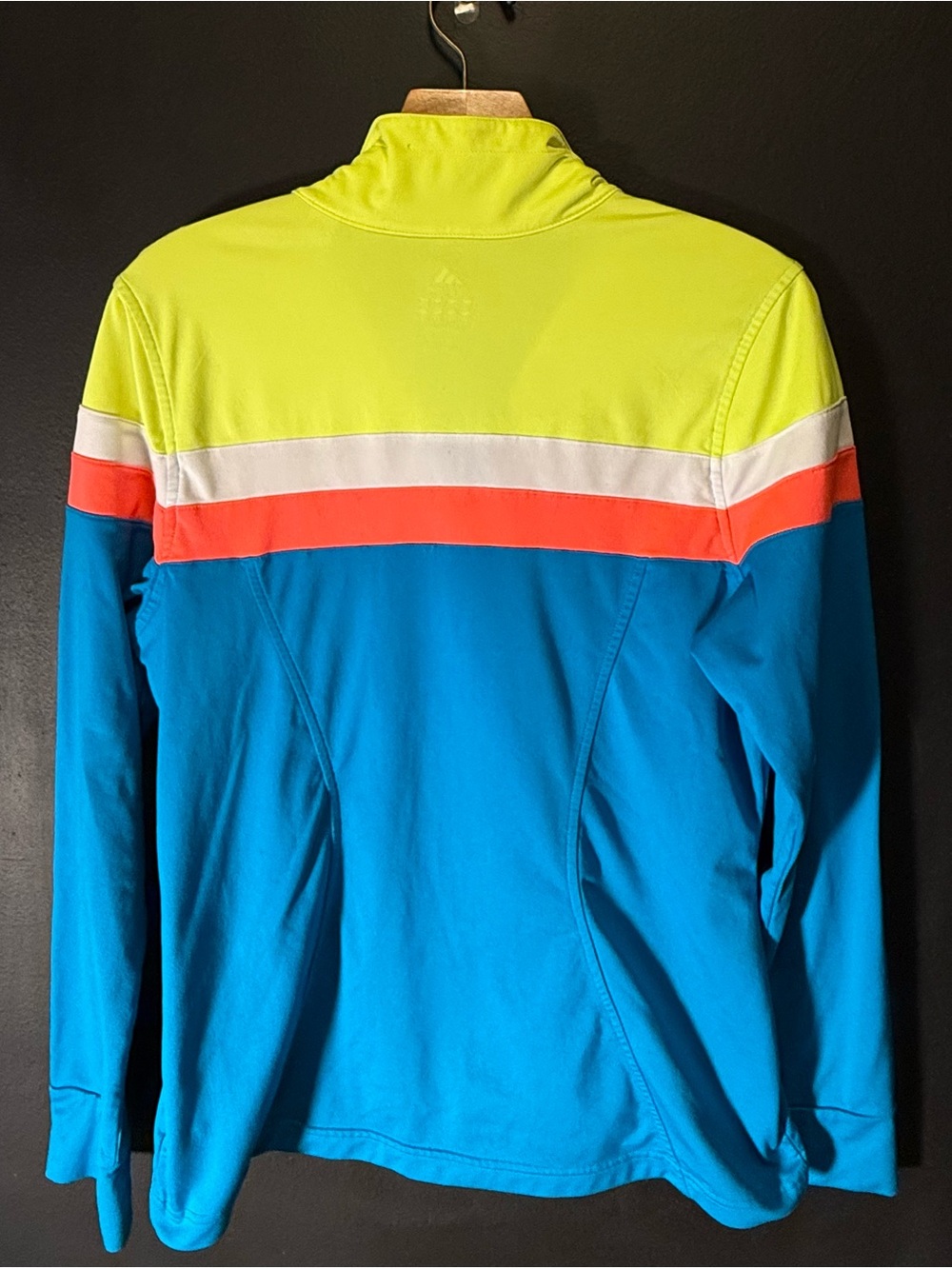 Adidas Colorblock Full-Zip Track Jacket - Neon Yellow, Coral & Blue - Picture 2 of 5